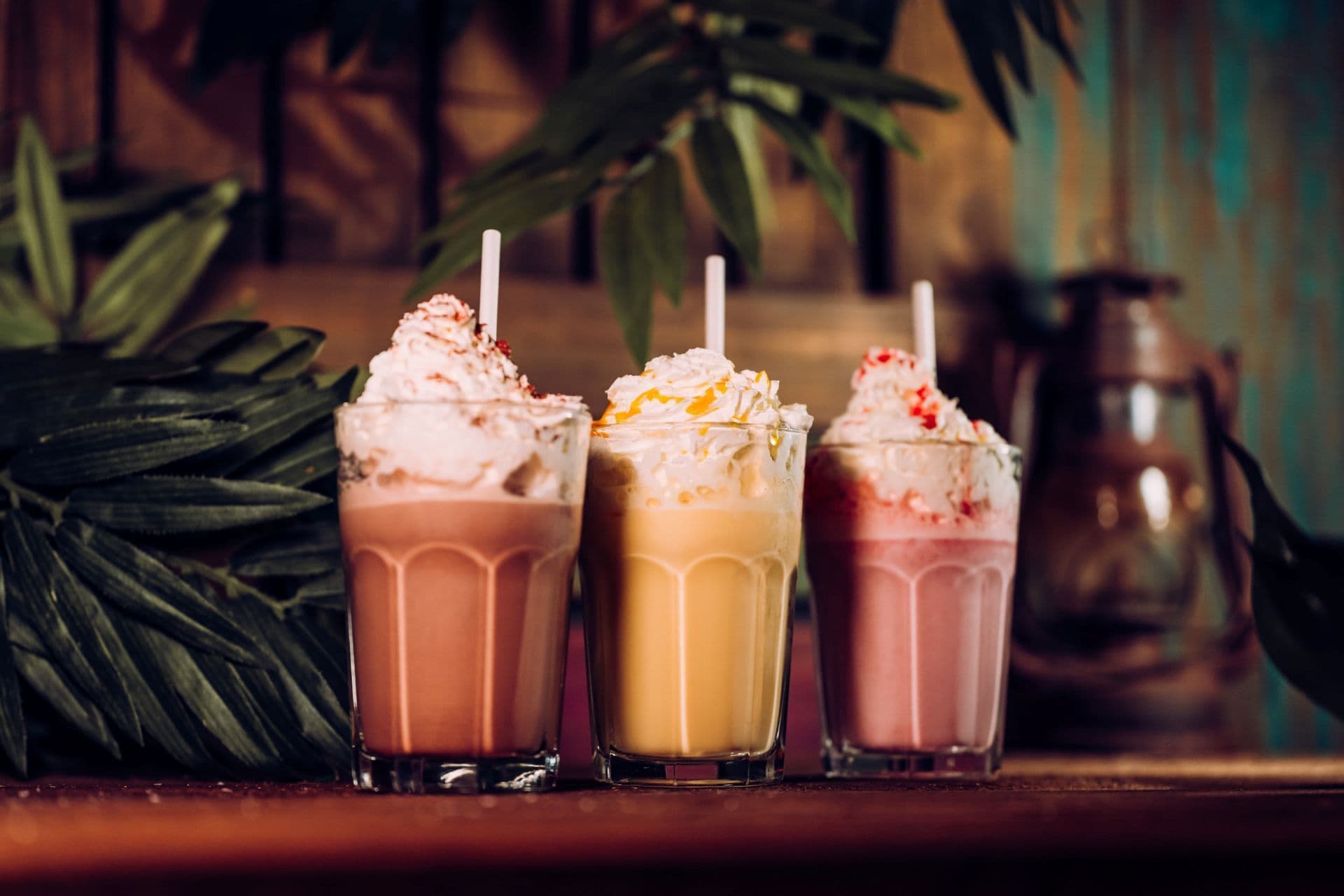 A selection of milkshakes at Treetop Golf