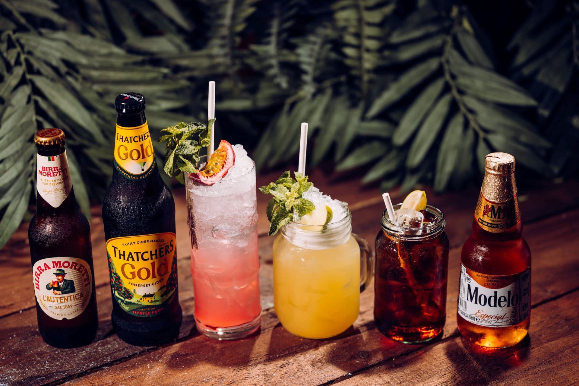 A selection of drinks at Treetop Golf