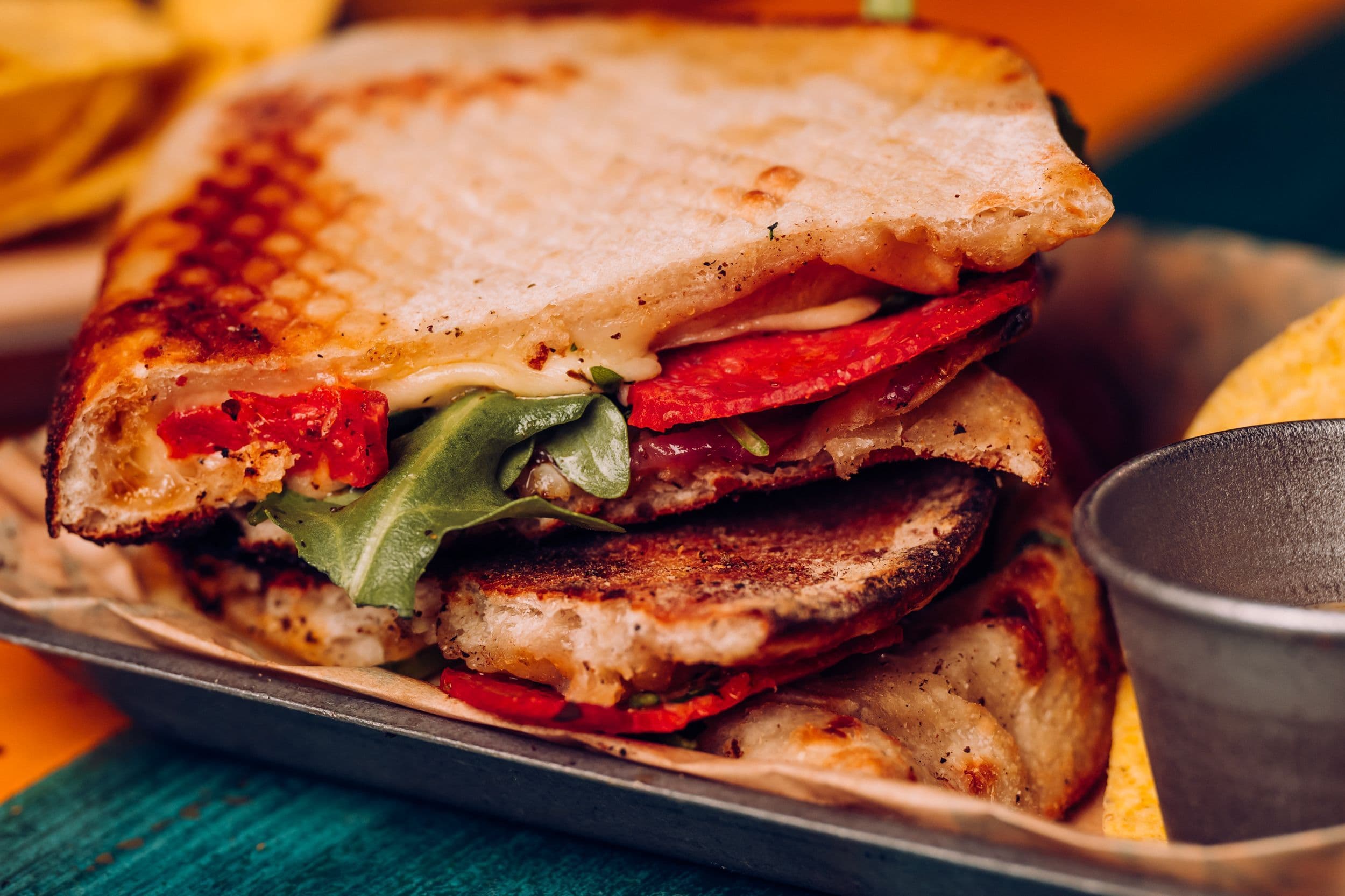 A festive feast melt displayed on a tray at Treetop Golf.
